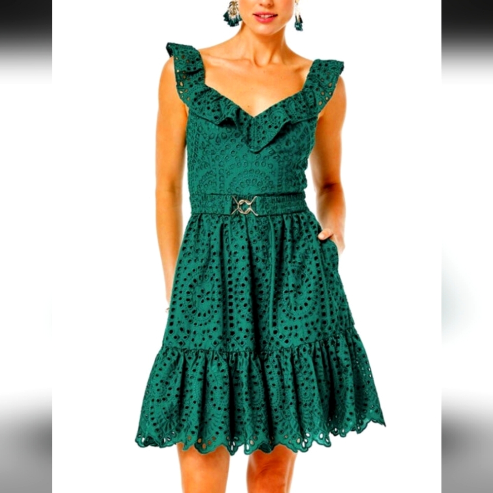 Lilly Pulitzer Lexalyn DressColor: Hosta GreenPattern: Moroccan Eyelet